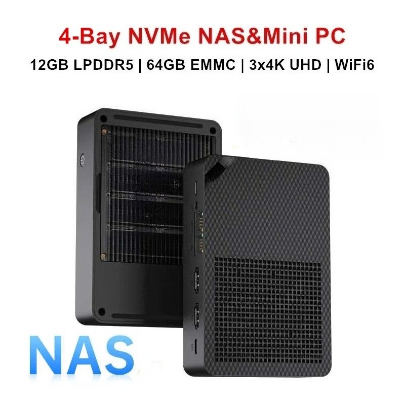 N150 4-Bay NAS Mini PC 4*Slot  - Ddr5 64Gb ulasan dan harga
